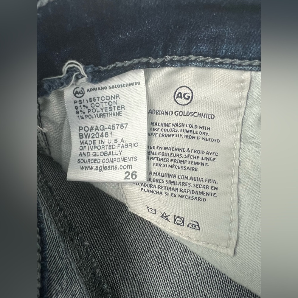 AG Adriano Goldschmied The Prima Crop Jeans Women's Size: 26 Blue Mid Rise - Picture 8 of 16